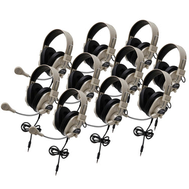 Deluxe Stereo Headset - Beige - with To Go Plug - 10 Pack - without Case - Learning Headphones